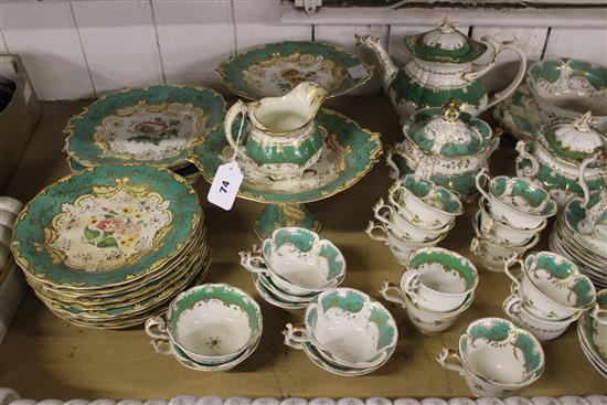 Victorian Staffordshire china part tea and dessert service, twenty one pieces